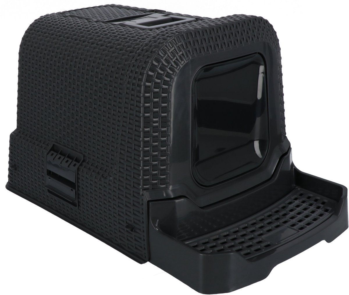 Bol.com Adori Kattentoilet Rattan 69x42x41 cm - Kattenbak - Antraciet aanbieding