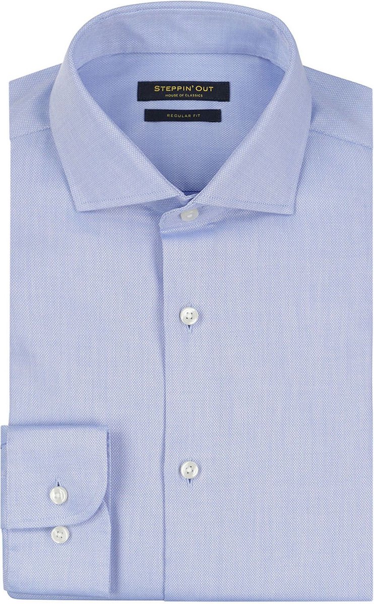Steppin' Out Overhemd Dobby Lichtblauw - Maat XXL - Heren - Casual Shirt