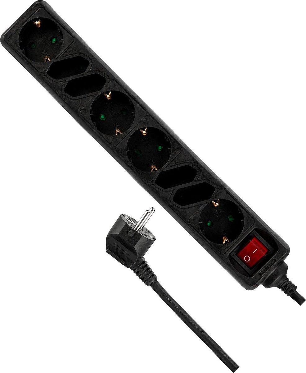 oCreon 0512344555 8-Voudige Stopcontactdoos 1 -4 m 3500 W - Zwart
