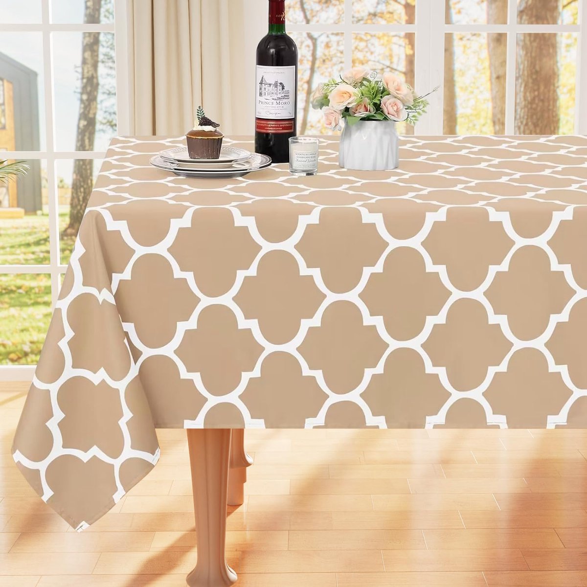 JGS ® Waterafstotend Tafelkleed met Lotus Effect en Marokkaans Patroon voor Binnen en Buiten
