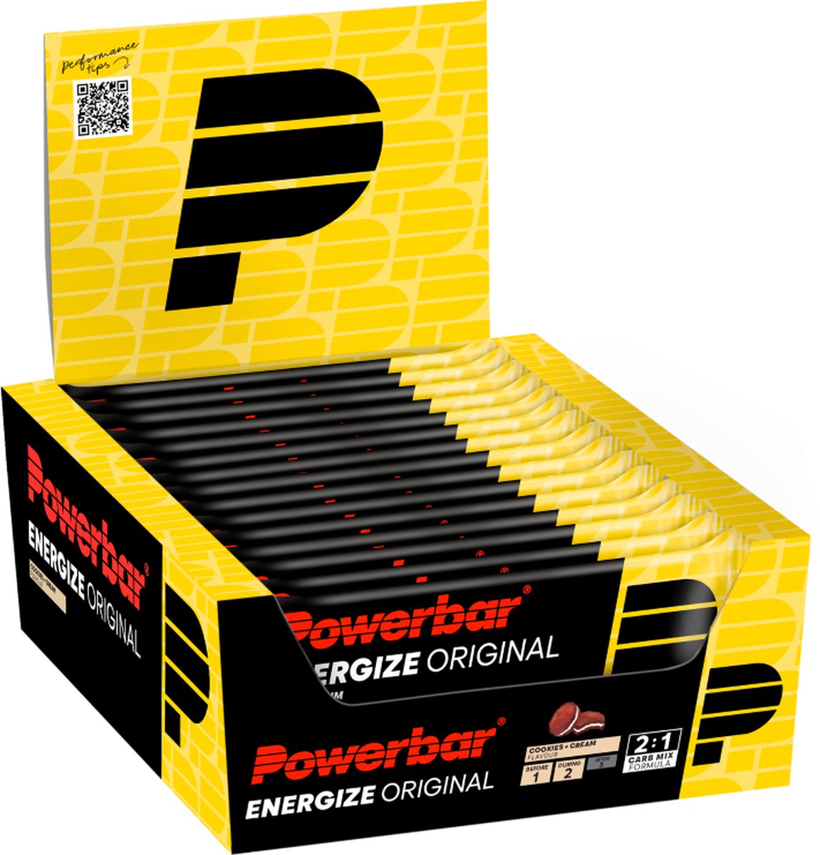 Goedkoopste Powerbar Energiereep | Energize Bar Original | Cookies & Cream - 15x55g