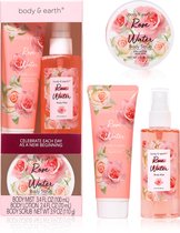 Body & Earth - Rose Water - Verwenpakket Rozenwater - Verjaardag Cadeau Vrouw - Wellness bath rituals - Geschenkset vrouwen, moeder, mama, vriendin, oma, geliefde - Giftset - Cadeauset Dames - Cadeautjes voor Vrouwen
