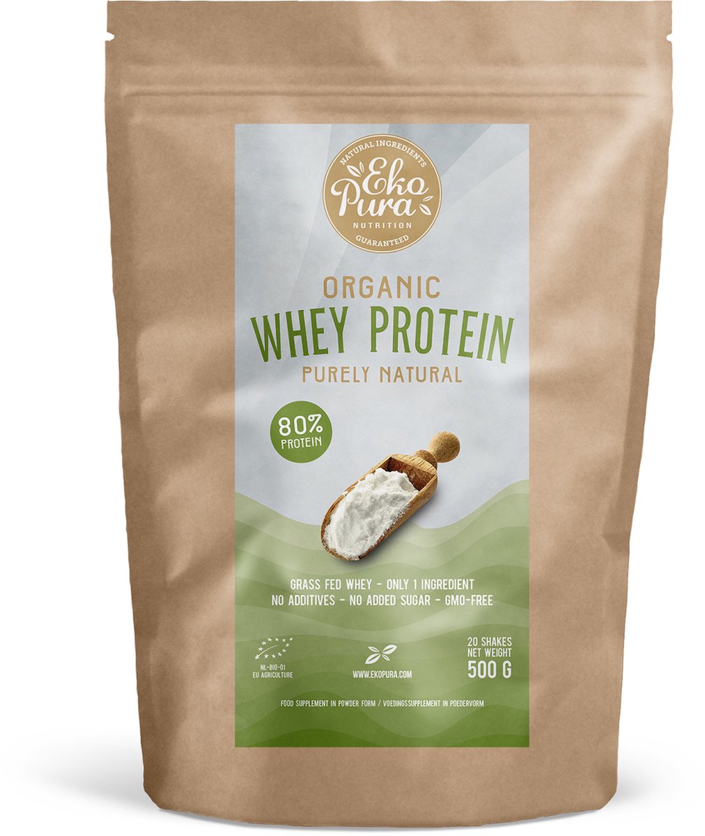 Goedkoopste Ekopura Organic Whey Protein (Bio wei eiwitten) - 500 gram - NL-BIO-01