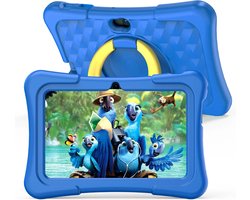 Elementkey Ai-Kids Max – 7 Inch KinderTablet – 32GB Intern + 64GB Micro SD – Voor En Achtercamera – Android 13 - IPS-scherm – 2GB RAM - SIM – WiFi 6 - Blauwe Hoes
