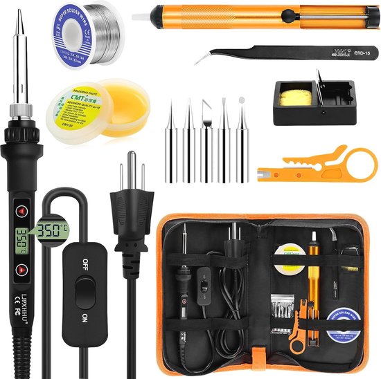 Soldeerbout Kit 80W Lcd Verstelbare Temperatuur Elektronica Lasgereedschap Aan/U