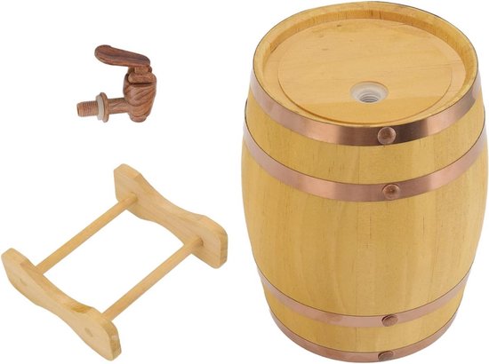 Tonneau à Vin En Chêne MagiDeal - 1L/1.5L/3L Avec Robinet Et Support - Vieillissement Whisky/Vin