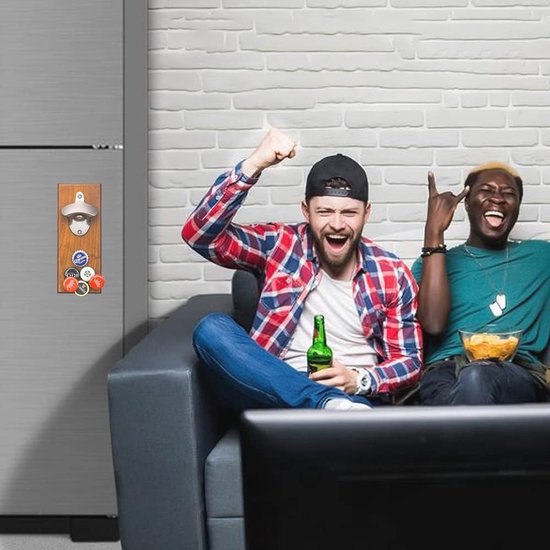 Ouvre-bouteille magnétique avec attrape-bouchon pour la maison et l'extérieur- Outils Durable et pratique pour les amateurs de bière