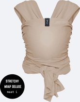 ByKay Stretchy Deluxe - rekbare draagdoek voor newborn - ergonomisch - tot 18kg - 100% biologisch katoen - beige - Sand - maat L