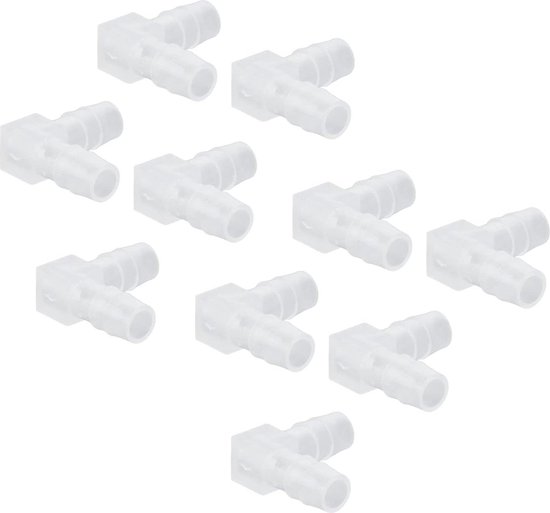 TICFOX 10Pcs Elleboog Slang Barb Plastic Fitting 90 Graden Gelijke Prikkeldraad Joint Adapter L Vorm voor Aquarium (6mm