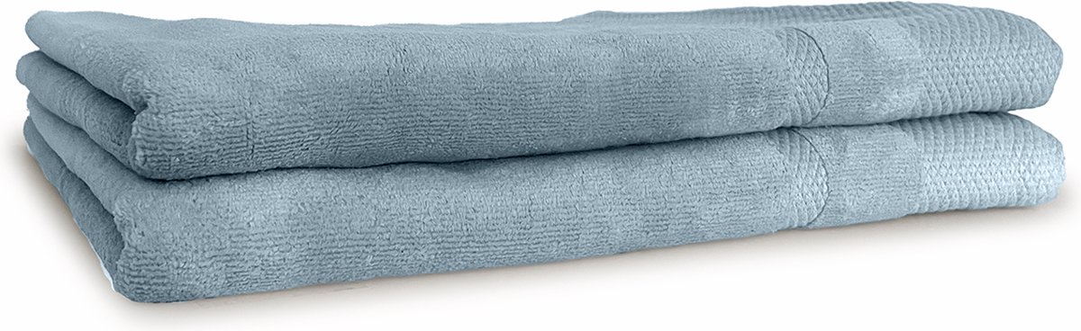 LINNICK Diamond Velours Handdoeken Set - Set van 2 - Douchelaken 70x140cm - Badlakens - Handdoeken - 550 gr/m2 - 100% Katoen - Denim