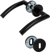 Zwarte Matte Deurklink voor Binnendeuren - Inclusief Sleutelrozet - Stijlvol en Functioneel