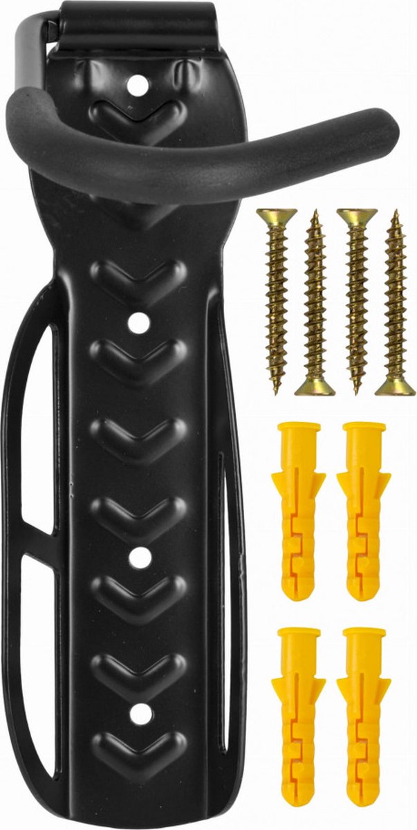 Fietshaak Ruimtebesparend - fietsophanghaak - metaal - maximaal 30 kg - bevestigingsmateriaal