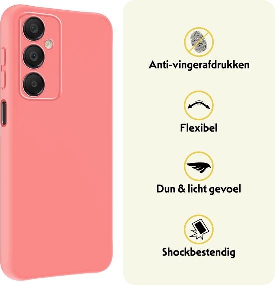 Roze telefoonhoes, anti-vingerafdruk, flexibel, dun, licht en schokbestendig.