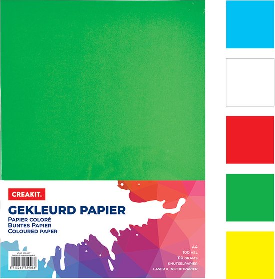 Crea-kit Papier Craft Papier Coloré Junior A4 50 Feuilles