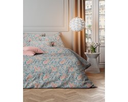 Mistral Home - DEKBEDOVERTREK - katoensatijn - 140 x 200 cm + 65 x 65 cm - eenpersoons - tekening - veelkleurig