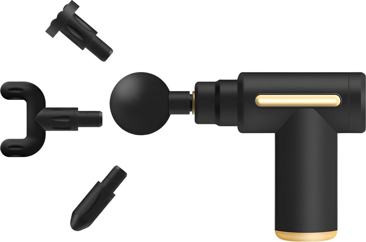 Waledano® 1 Stuk - Massage Gun - Massage Pistool - Sport en Relax Massage Apparaat - 6 Snelheden, 4 Massagekoppen - Inclusief Handeiding - Zwart