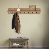 Eiken Zwevende Planken met Haken, 50cm Massief Houten Wandplank