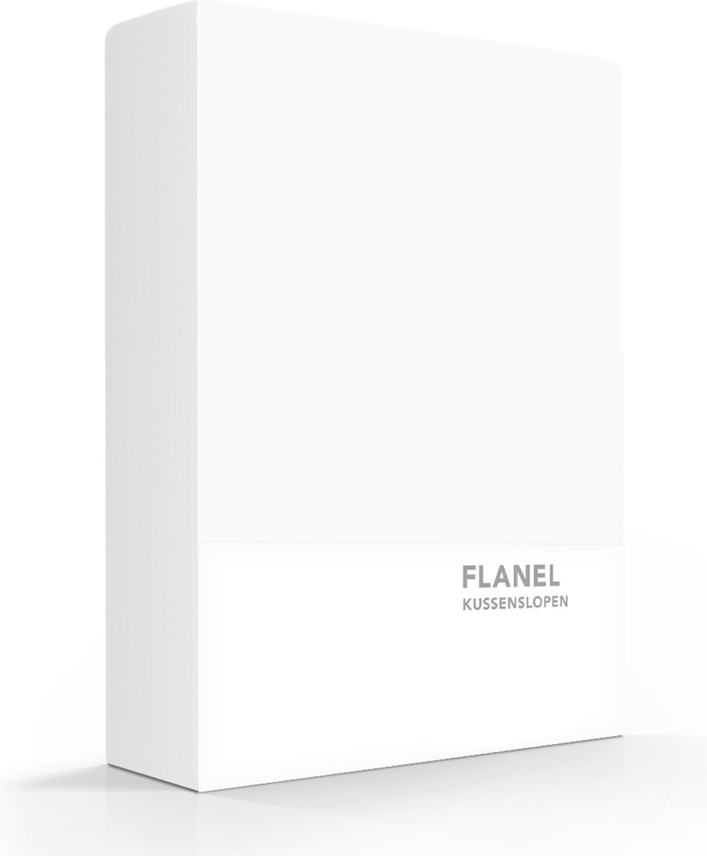 Zavelo Deluxe Flanel kussenslopen Wit - 60 x 70 cm - Set van 2 - Extra Dikke Kwaliteit - Heerlijk Zacht - 100% Katoen