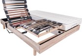 Pack Relaxation Talca Matelas + Sommiers Électriques Décor Chene Clair 2x70x190 Mousse 14 Cm Ferme