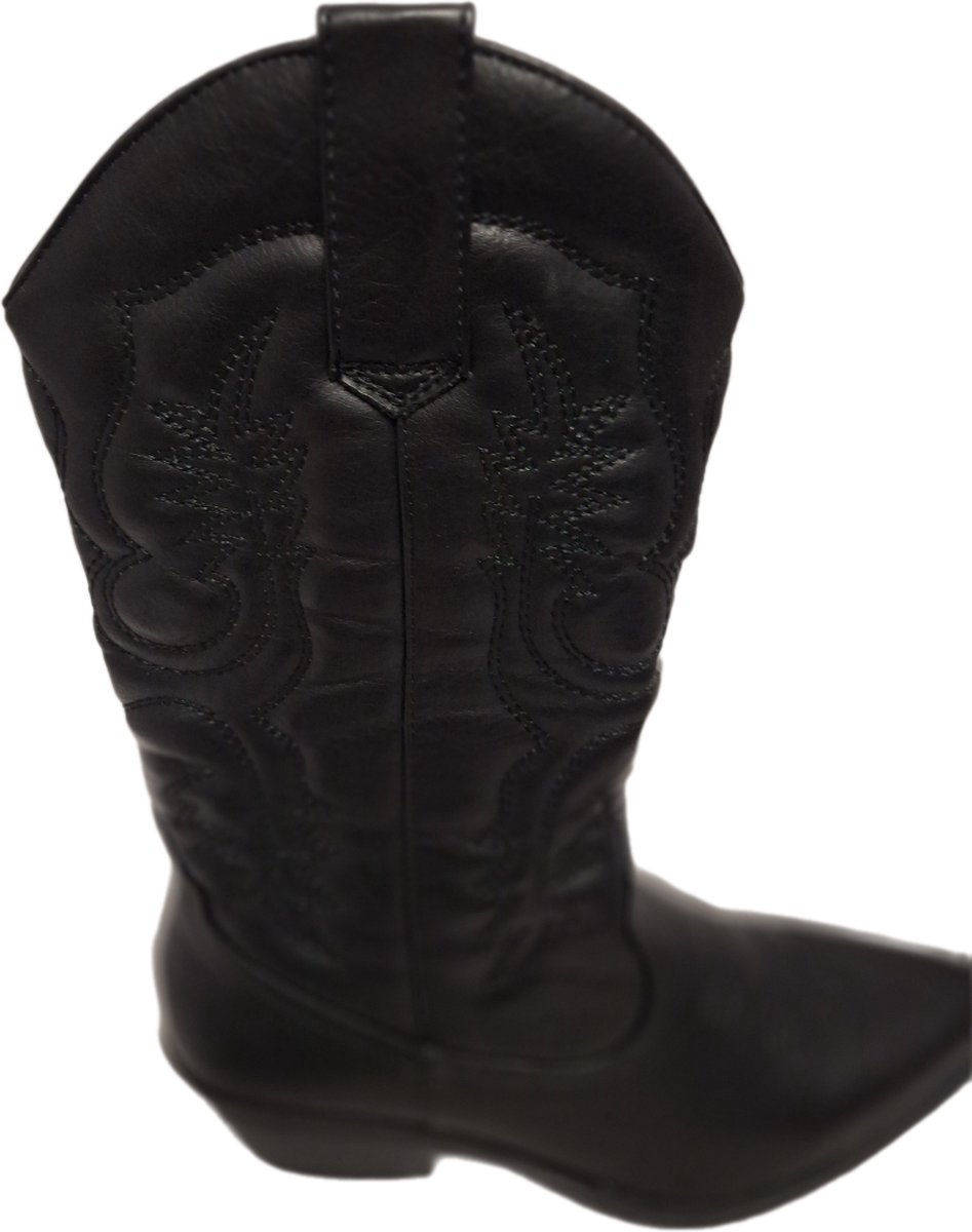 RUON-COWBOY BOOTS-BLACK- LEDERLOOK-36