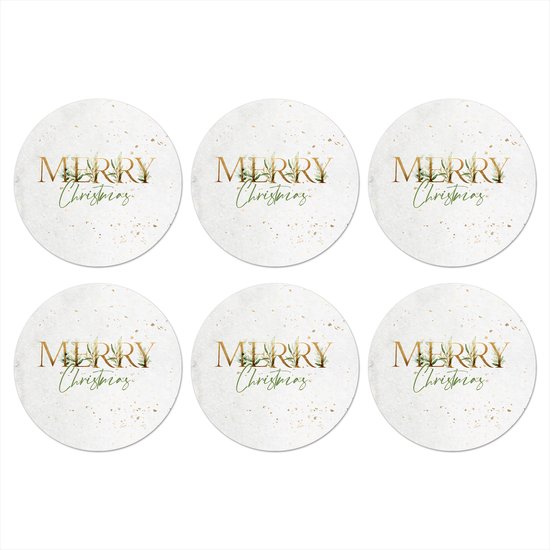 Sous- Sous-verres à verres - Noël - Citations - Chic - 10x10 cm - 6 pièces