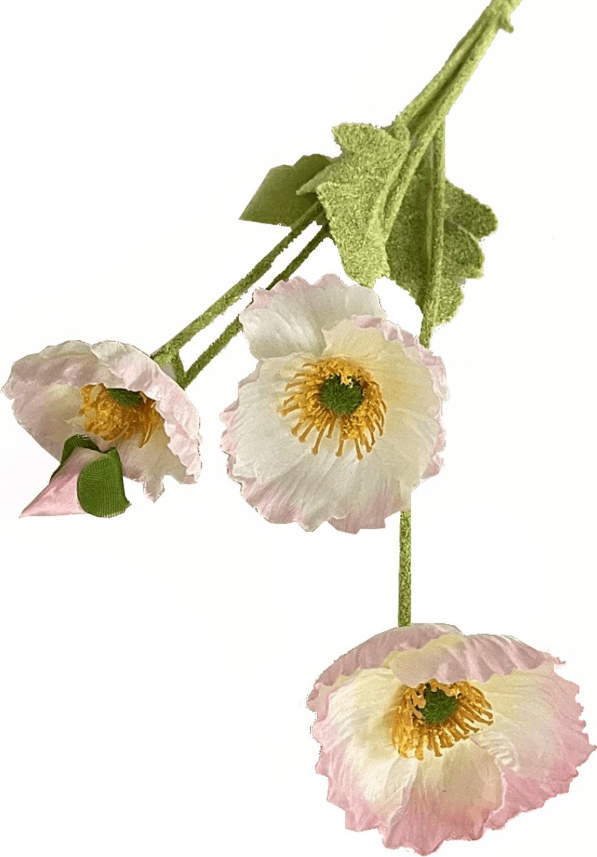 Steelbloem/ kunstbloem klaproos 58 cm lichtroze