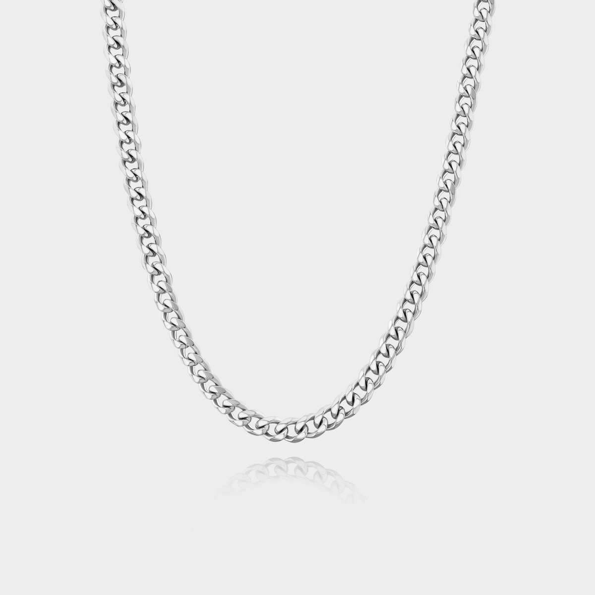 Cuban Ketting 5 mm - Zilveren Schakelketting - 50 cm lang - Ketting Heren - Olympus Jewelry