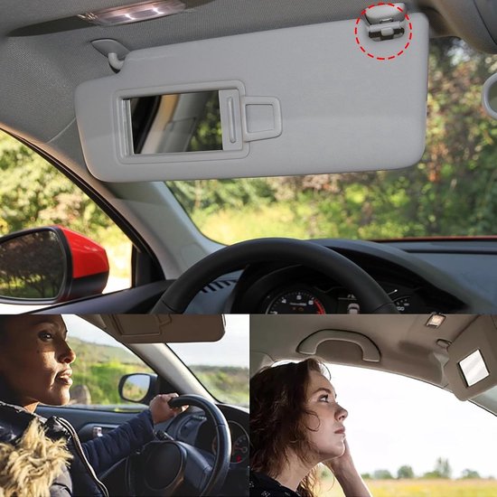 Autozonneklep - Cliphaak - Autoaccessoires - Auto-zonneschermen - Zonneklep Hhaken voor de Auto - Binnenhaken Voor Zonnekleppen - Autohouder voor Zonneklep - Compatibel Met Audi A3A4LA5A6LQ5Q3 - Zwart - 2 Stuks - Automatische Zonneklep Ter Vervanging van DEWVoldoende — afbeelding 4