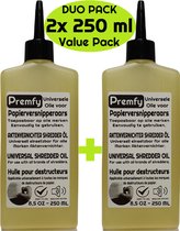 Papierversnipperaar olie 500ml Premfy - Papiervernietiger olie - Shredder Olie - Olie voor Papierversnipperaar - Papierversnipperaar Smeerolie - Universeel Geschikt voor alle merken versnipperaars - Verbeterde Formule - Voordeelpack 2x 250ml = 500 ml