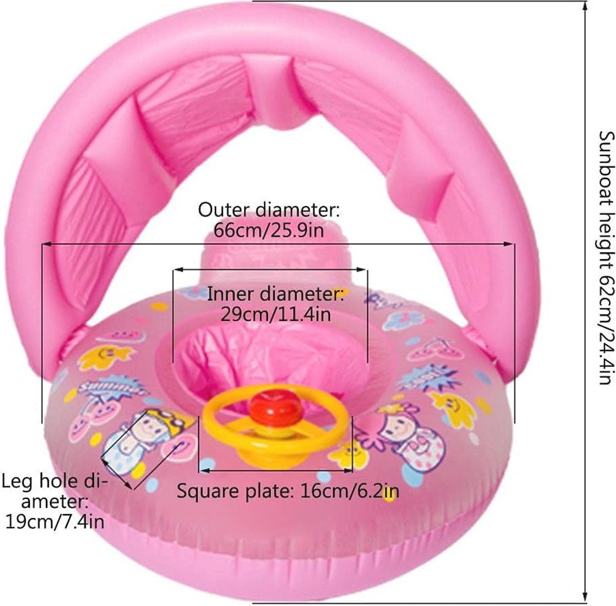 Baby Zwemring Float, Opblaasbare Baby Zwemring Float Met Veiligheid En Zachte Pvc Stoel Baby Training Voor De Leeftijd Van 6 36 Maanden