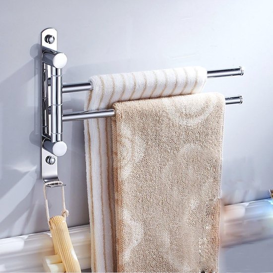 Handdoekrek voor aan de muur - handdoekhouder roestvrij staal - 36 cm