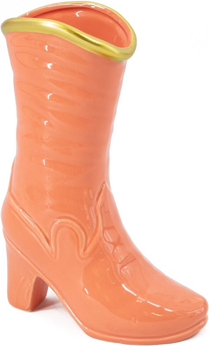homebound by ky Aardewerk vaas laars salmon | vaas | laars | 19,5x8x23,5cm Multi