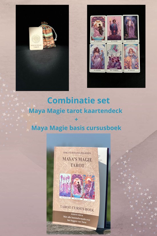 De Maya Magie Tarot Set – 78 tarotkaarten + 2 cursusboeken (rechtop & omgekeerd) – Leer intuïtief tarot lezen met hart en ziel – Nederlands