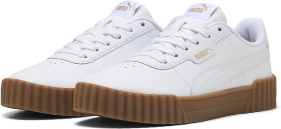 PUMA Carina 3.0 Dames Sneakers - PUMA White-PUMA Gold-Gum