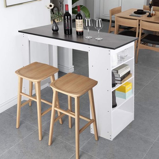 HOMCOM Eettafel modern design met groot tafelblad voor 4-6 personen, in spaanplaat, afmetingen: 120 x 69 x 75 cm, eiken