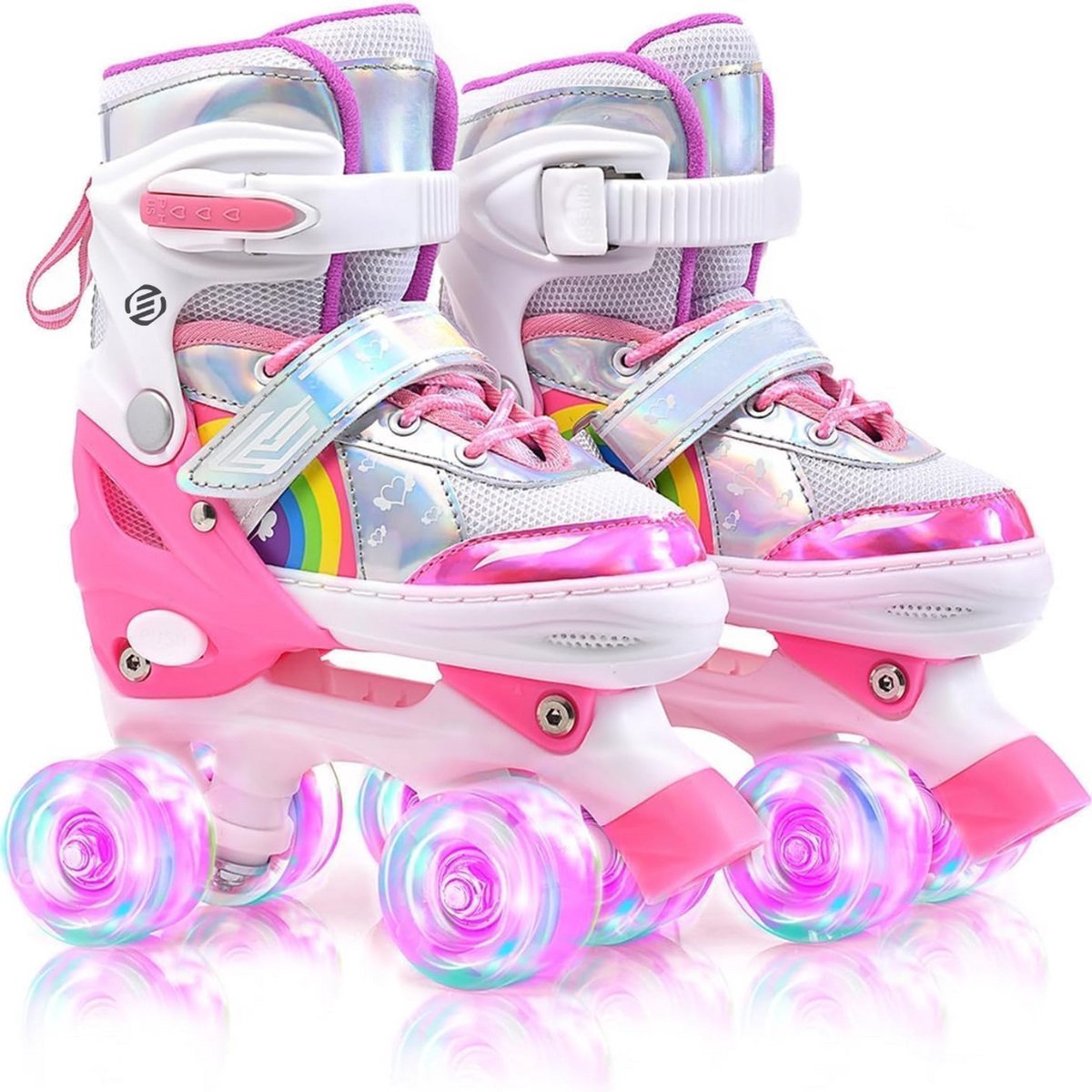 Equivera Rolschaatsen Meisjes Skeelers Meisjes Rolschaatsen Kinderen Cadeautip voor uw kind! Regenboog