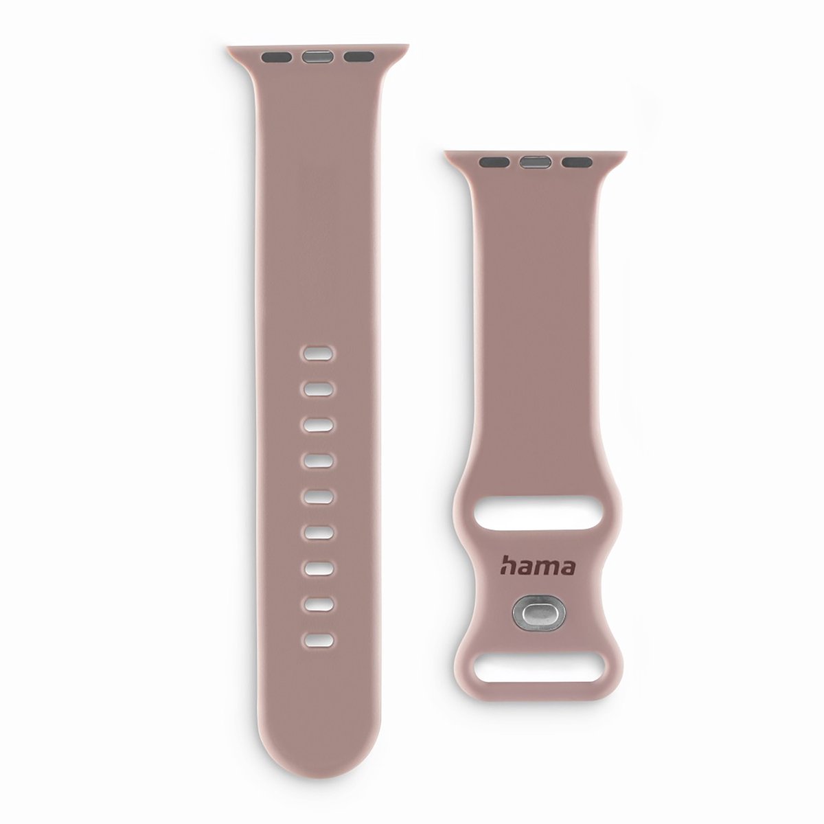 Hama Fanstastic feel Bandje geschikt voor de Apple Watch 38/40/41mm - Kunststof siliconen - Anti-kleef oppervlak - Easy-change - Nude/Roze