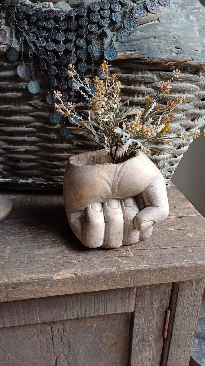 Wants&Needs Bloempot Hands goud/grijs