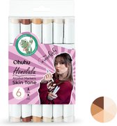 Creachick Ohuhu Alcohol markers Brush & chisel set van 6 – Skin Tone