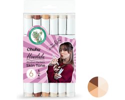 foto van Creachick Ohuhu Alcohol markers Brush & chisel set van 6 – Skin Tone