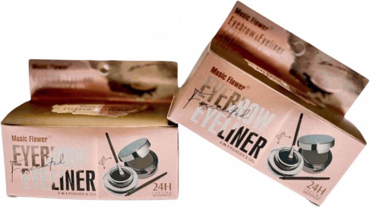 Music Flower Wenkbrauw Eyeliner - 2-in-1 Poeder en Gel - Waterdicht