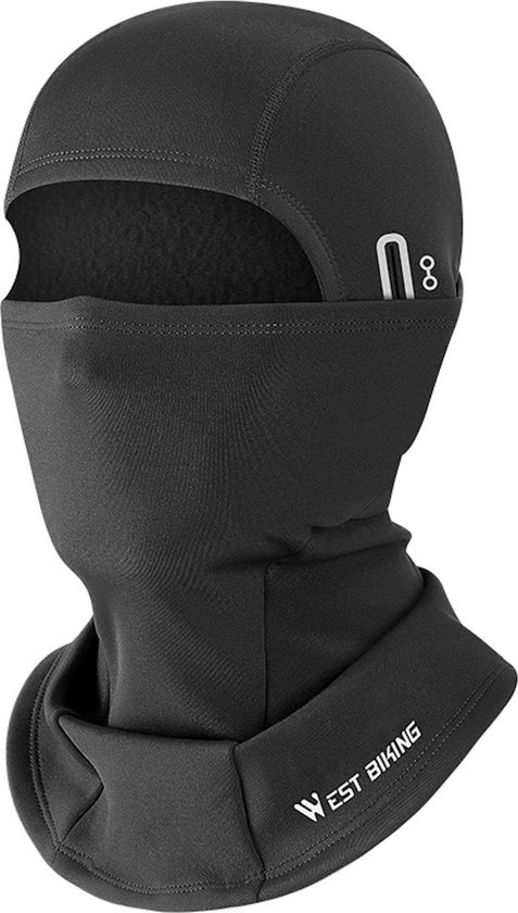 Chibaa - Unisex Multifunctioneel Winter Fleece Full Masker - Stretch - Wielrennen - Motor - Ski - Snowboarden - Outdoor - Wintersport - Keep Warm - Gaten voor bril - Zwart - One Size