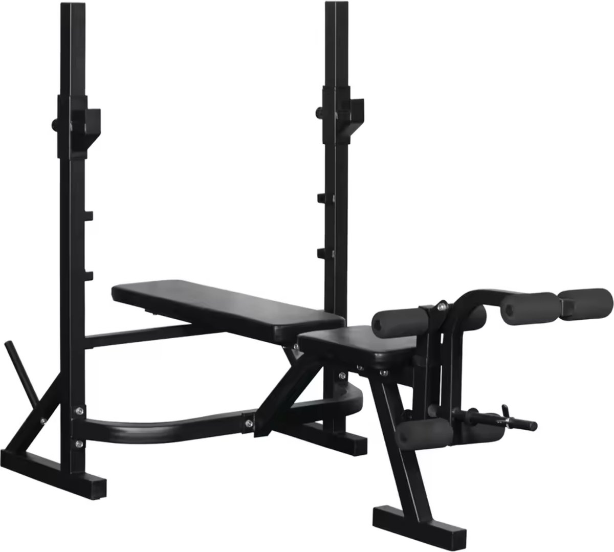 J&R Halterbank - Benchpress - Fitness bank - Hoogte verstelbaar - Bank verstelbaar - Leg extension - Zwart