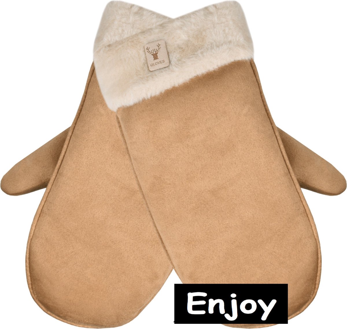 wanten -flueel zachte fijne stof - cognac bruin -