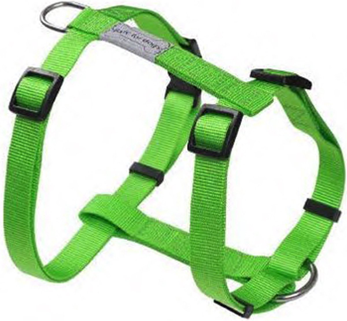 Wouapy - hondentuigje T0(nul) klein 1.2mm x 32/45cm (borst) groen met reflecterend detail- traploos verstelbaar