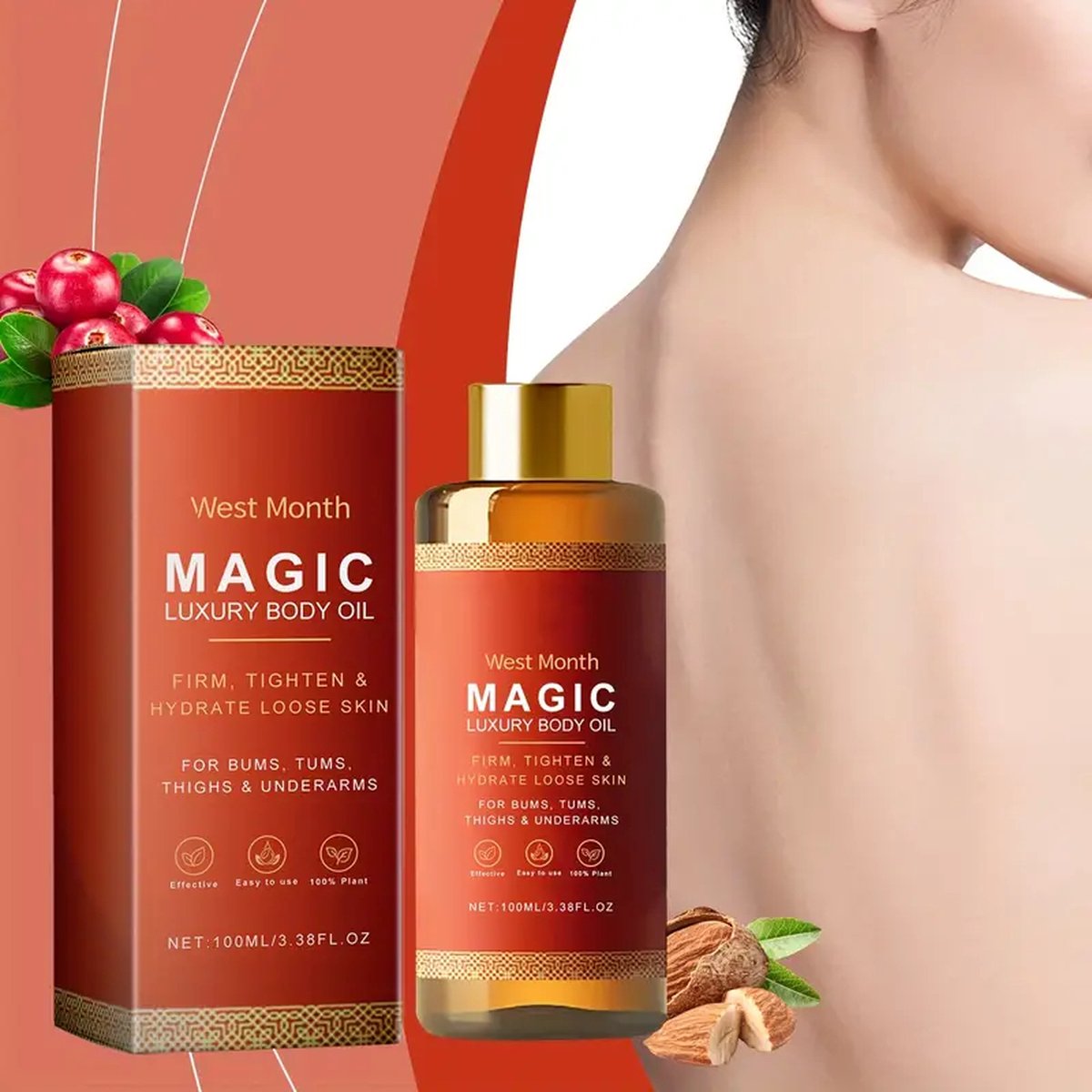 Goedkoopste Magic Luxe Lichaamsolie -Zacht Hydraterende & Voedend voor Droge Huid- Alcoholvrij - Voor Alle Huidtypes - Maakt de Huid Glad- Diep Hydraterende & Verstevigende -Huid verzorging olie