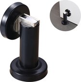 Deurstop - Deurstoppers - magnetische deurstopper - Deurbuffer - zwart - RVS - Voor binnen en buiten - voor wand- en vloermontage