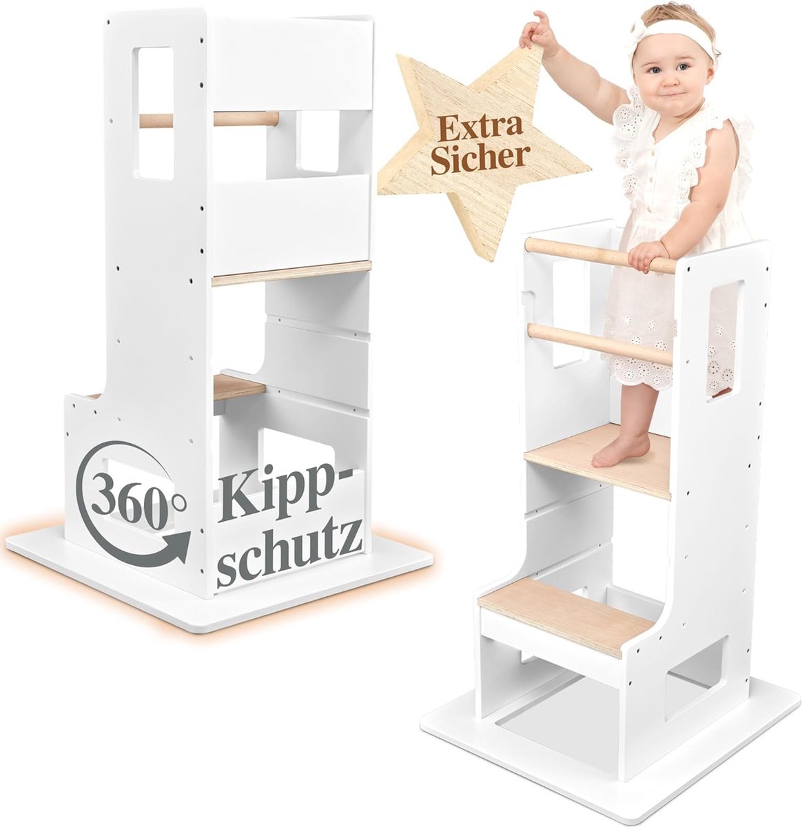 Leertoren - Montessori Leertoren - Learning Tower - Keukenhulp - Kindertrap - Opstapje