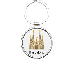 Akyol - barcelona Sleutelhanger - Vakantie - vakantiegangers - barca - spanje - catalonië - vakantie - spain - europa - europese steden - mar i muntaya - 4 x 7,5 CM