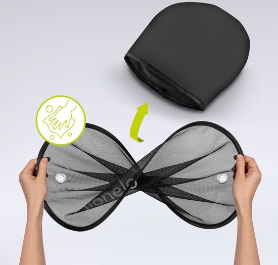 Lionelo Sunshade - Zonneschermen voor het autoraam - Set van 2 zonneschermen - Gemakkelijk en snel de- en monteren van LIONELO — afbeelding 5